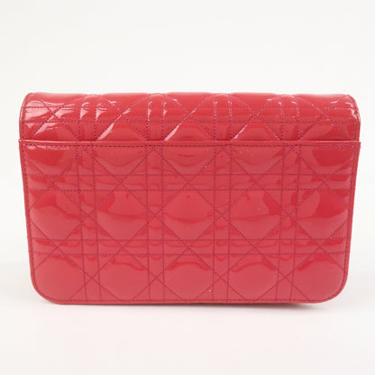 Christian Dior Cannage New Lock Patent Leather Chain Shoulder Bag Rovelle Bags