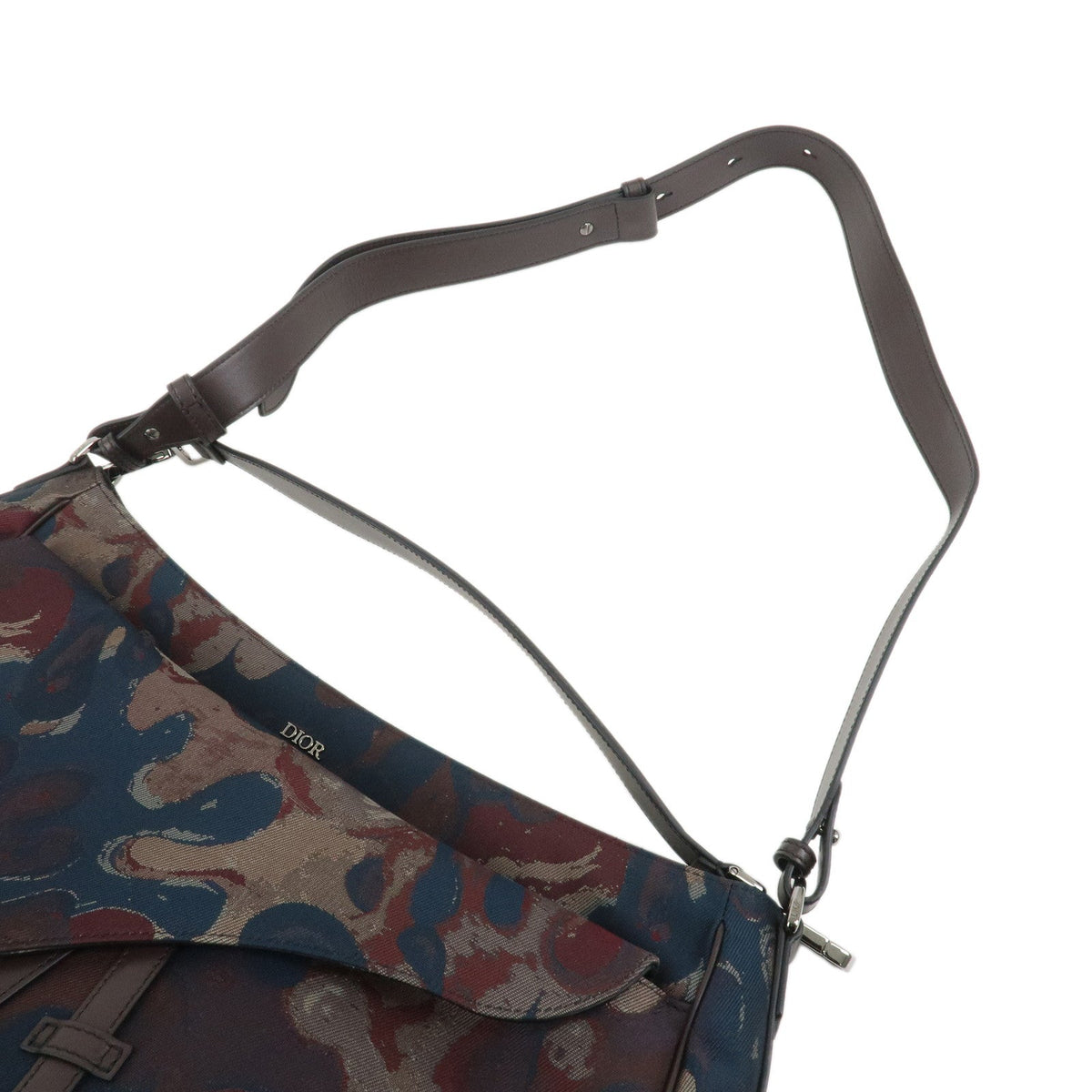 Christian Dior Canvas Leather Saddle Flap Camouflage Messenger Bag Rovelle Bags