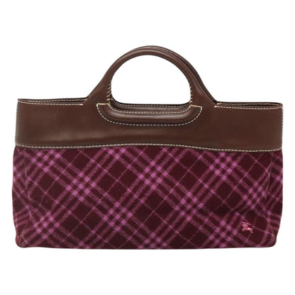 Burberry Nova Check Purple Wool Tote Bag ( )