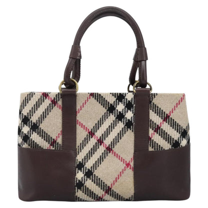 Burberry Nova Check Beige Wool Handbag ( )