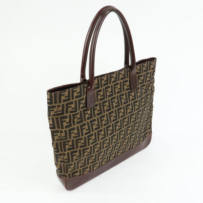 FENDI Zucca Canvas Leather Tote Bag Shoulder Bag Brown 16329 Rovelle Bags