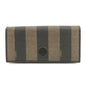 FENDI Pequin PVC Canvas Long Wallet Black Brown T20615 Rovelle Bags