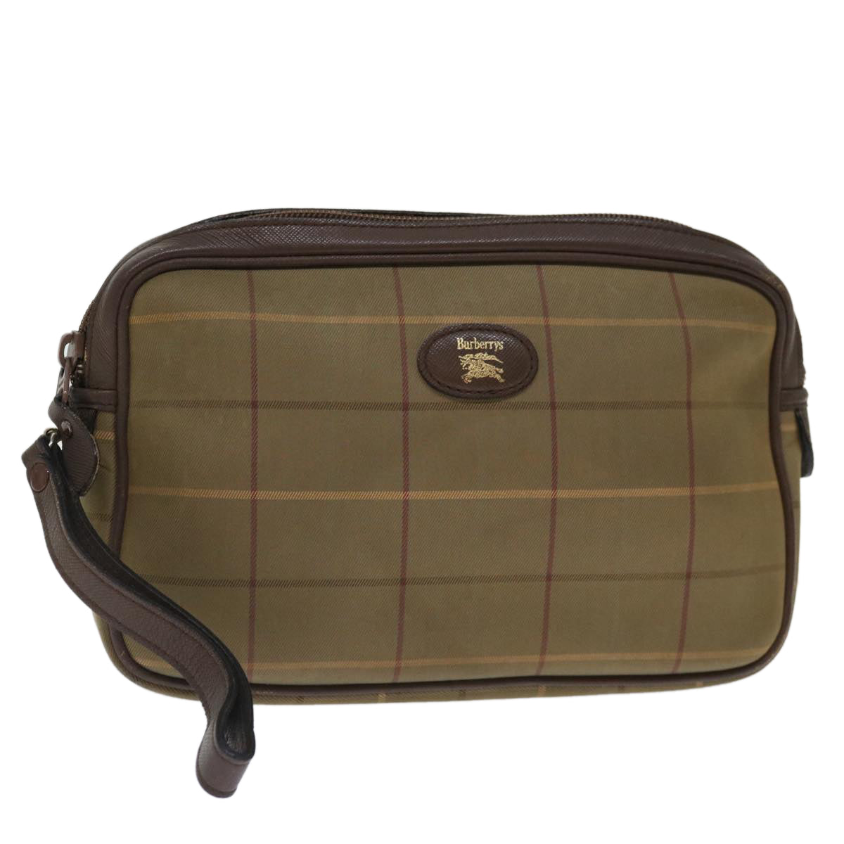 Burberry Brand Canvas White Clutch Bag