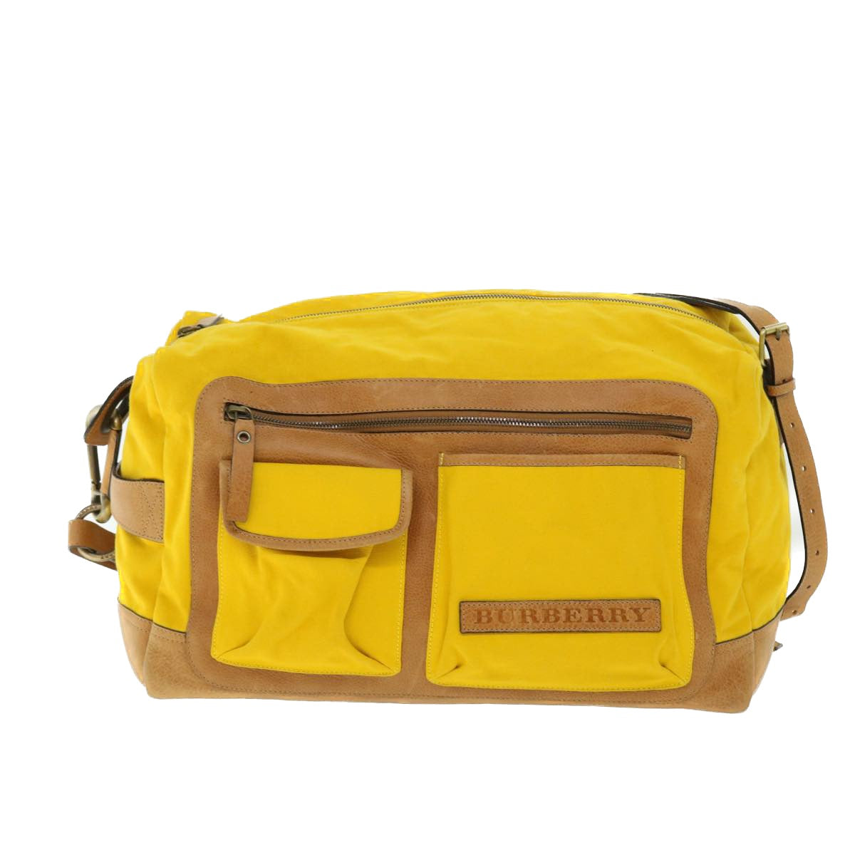 Burberry Brand Canvas Yellow Shoulder Bag