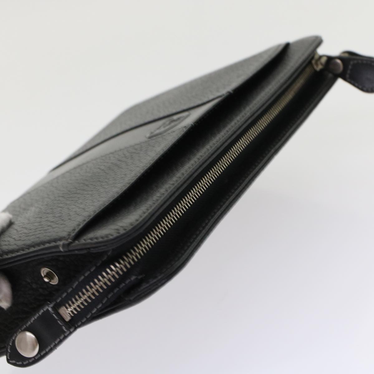 Burberry Brand Leather Black Clutch Bag Style 12
