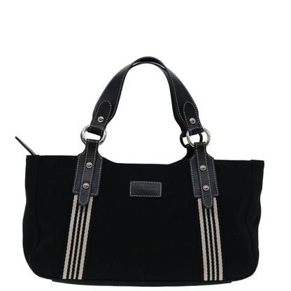 Burberry Label Brand Canvas Black Handbag Style 2