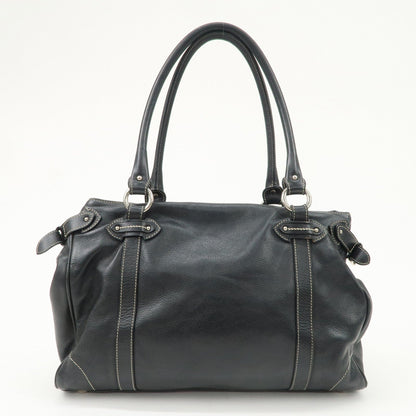 Christian Dior Leather Shoulder Bag Hand Bag Black Silver Hdw Rovelle Bags