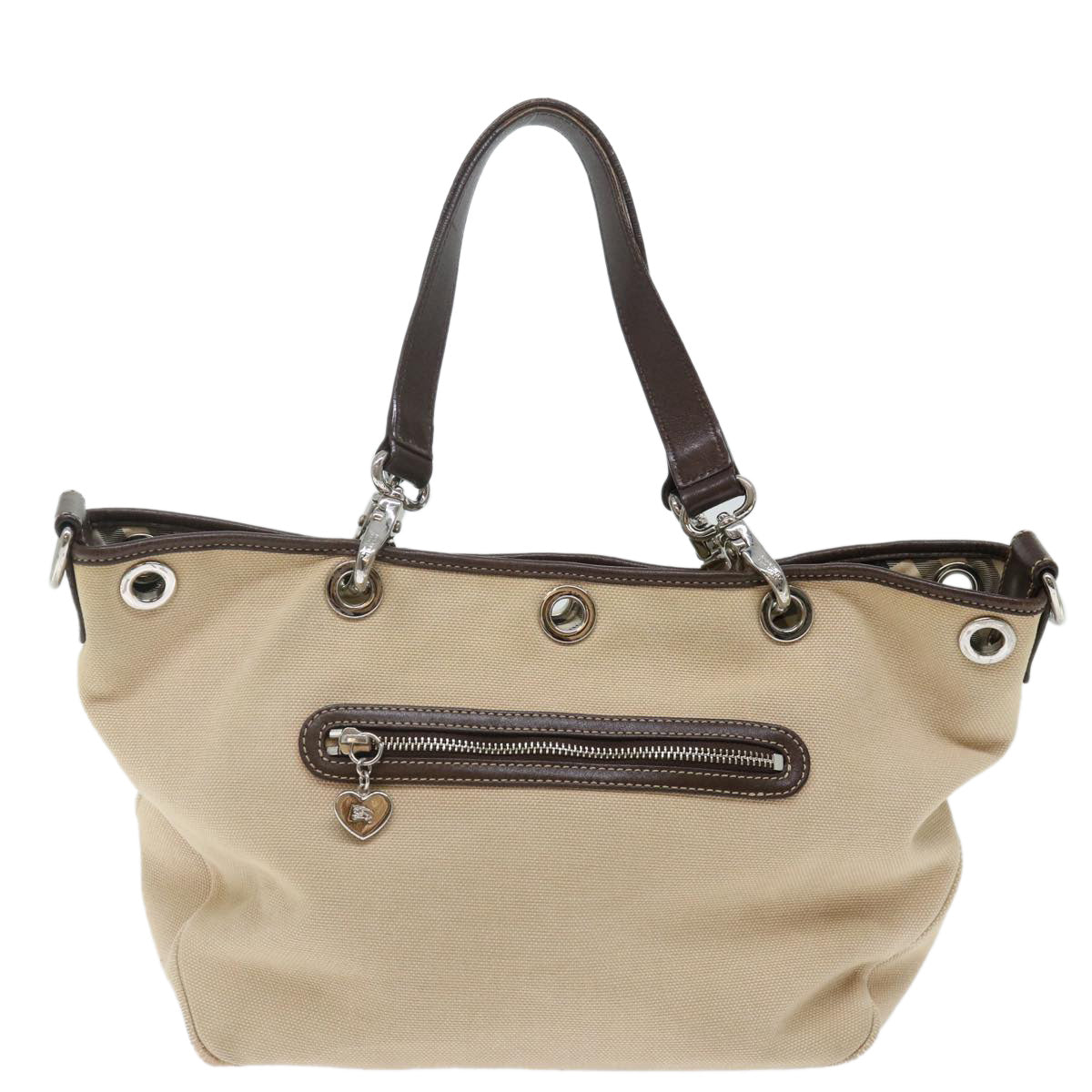 Burberry Label Brand Canvas Blue Handbag Style 4