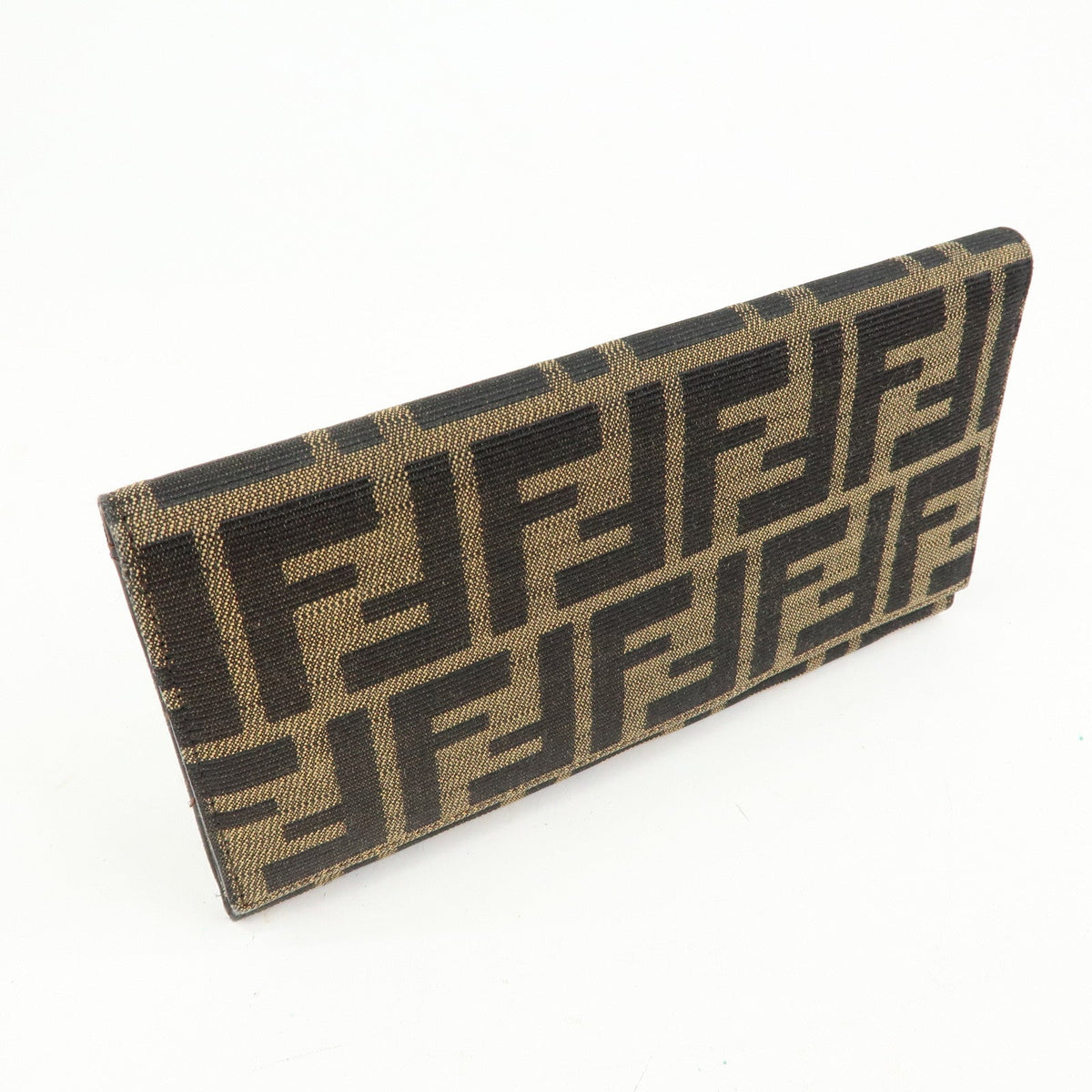 FENDI Zucca Canvas Bi-fold Long Wallet Black Brown 8M0009 Rovelle Bags