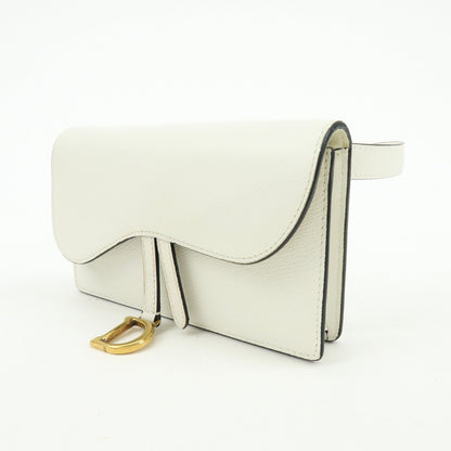 Christian Dior Saddle Calf Leather Waist Pouch Body Bag White Rovelle Bags