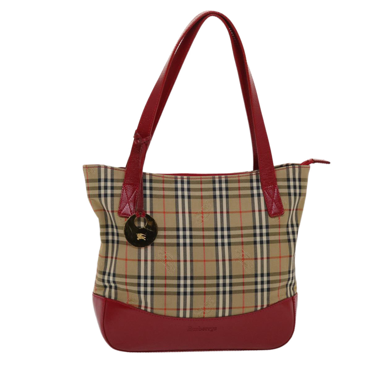 Burberry Haymarket Brand Canvas White Shoulder Bag