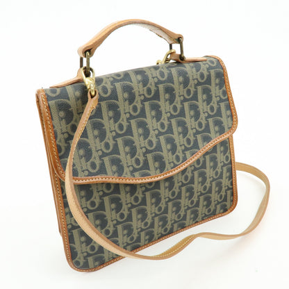 Christian Dior Trotter Pvc Leather 2Way Bag Shoulder Bag Navy Brown Rovelle Bags
