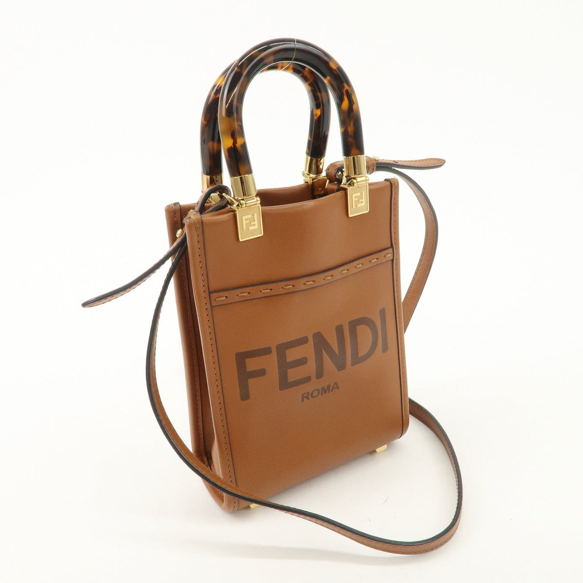 FENDI Sunshine Leather Shopper Small 2Way Bag Shoulder Bag 8BS051 Rovelle Bags