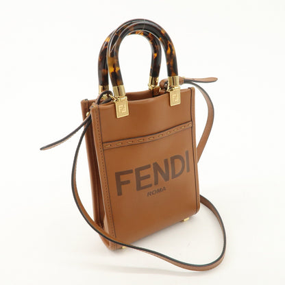 FENDI Sunshine Leather Shopper Small 2Way Bag Shoulder Bag 8BS051 Rovelle Bags