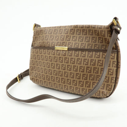 FENDI Zucchino PVC Leather Shoulder Bag Crossbody Bag Brown 8BT206 Rovelle Bags