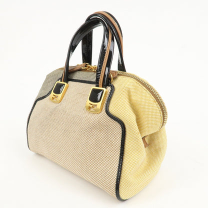 FENDI Chameleon Canvas Patent Leather 2Way Hand Bag Beige 8BL117 Rovelle Bags