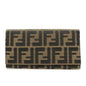 FENDI Zucca Canvas Bi-fold Long Wallet Black Brown 8M0009 Rovelle Bags