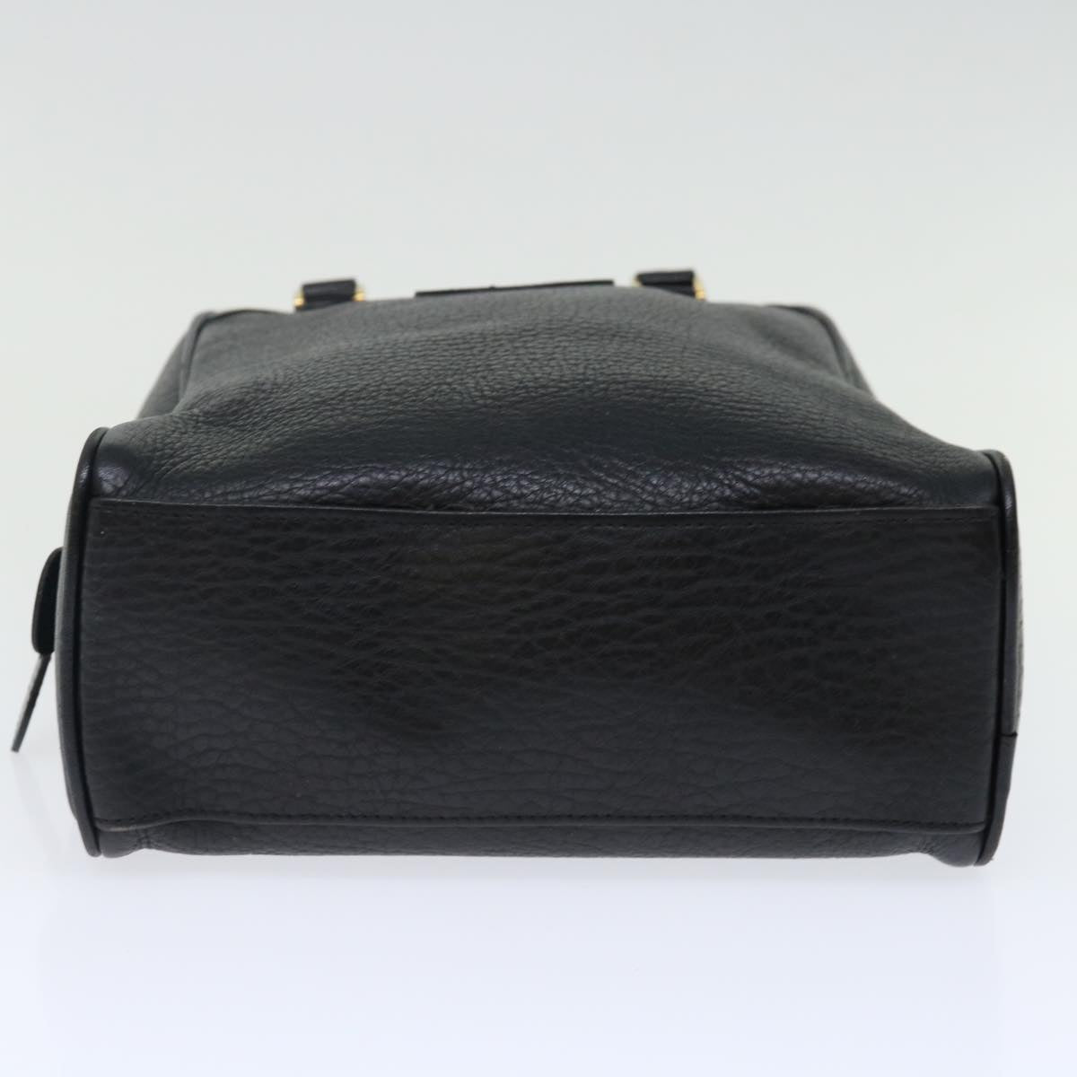 Burberry Logo Brand Leather Black Handbag