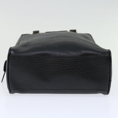 Burberry Logo Brand Leather Black Handbag