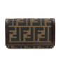 FENDI Zucca Canvas Leather Tri-fold Wallet Brown Black 31052 Rovelle Bags