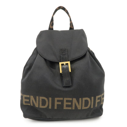 FENDI Nylon Leather Back Pack Black Gold Hardware 263390 Rovelle Bags