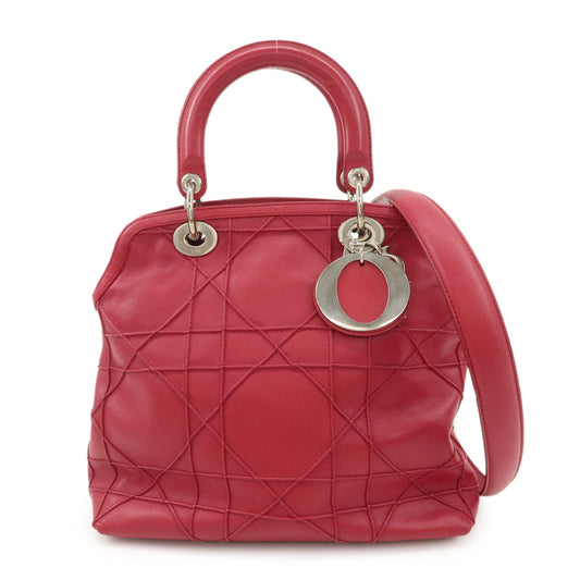 Christian Dior Leather 2Way Bag Hand Bag Shoulder Bag Pink Rovelle Bags