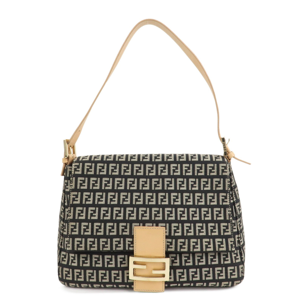 FENDI Mamma Baguette Canvas Leather Shoulder Bag 8BR001 Rovelle Bags