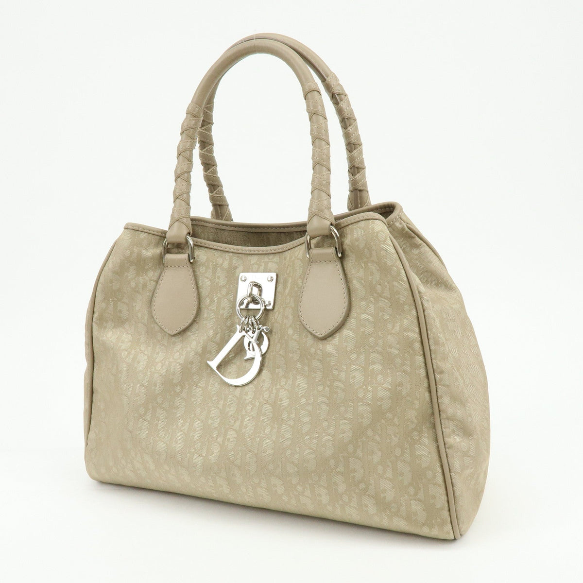Christian Dior Romantic Trotter Pvc Leather Hand Tote Bag Beige Rovelle Bags