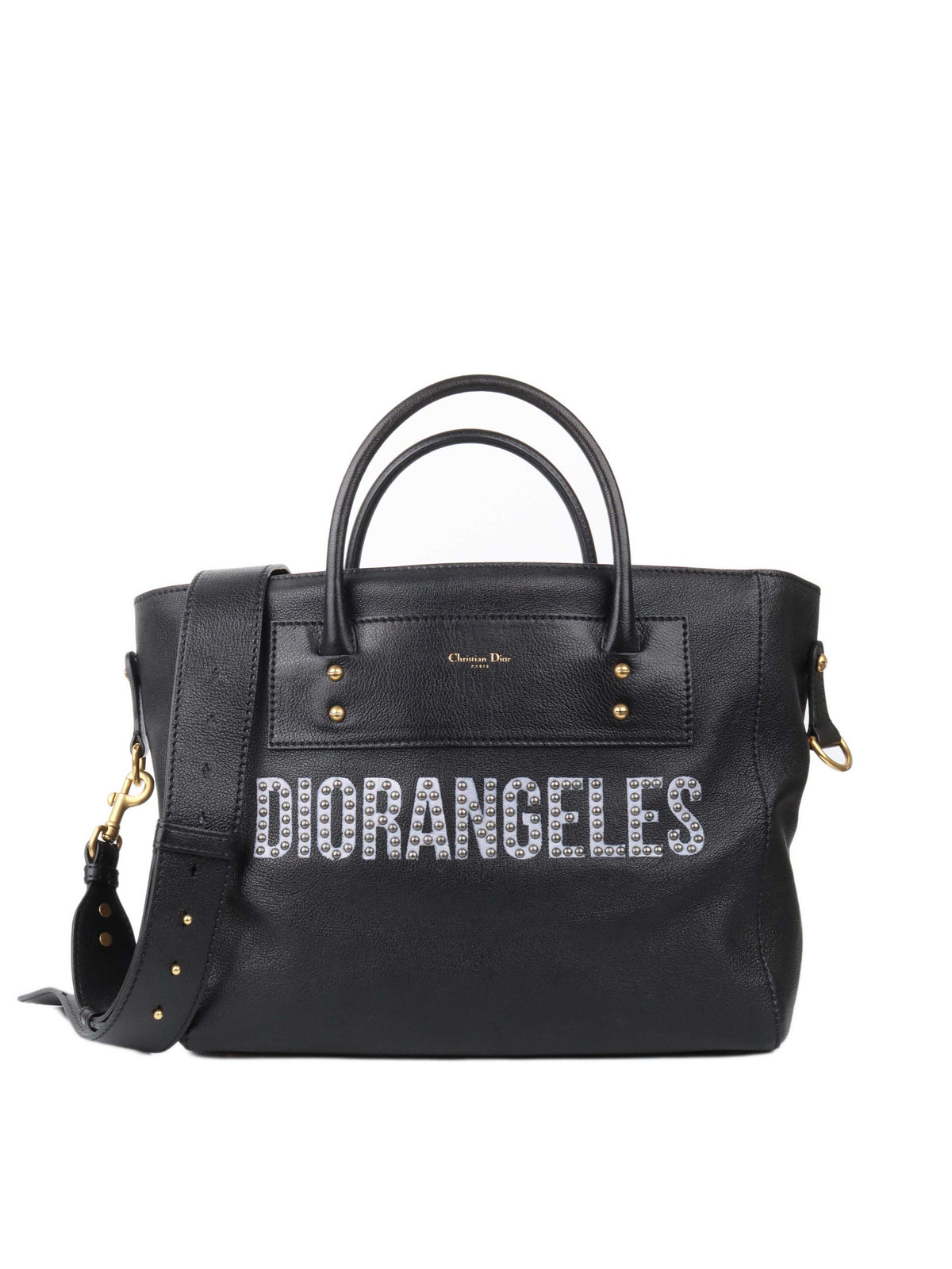 Dior Diorangeles Studded Leather Tote Rovelle Bags