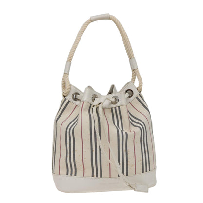 Burberry Nova Brand Canvas White Shoulder Bag Style 61