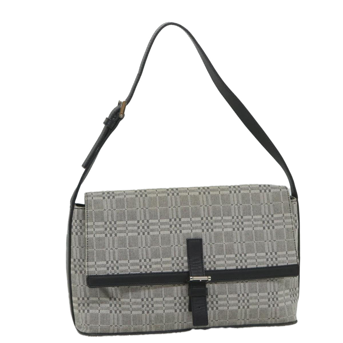 Burberry Brand Canvas Gray Shoulder Bag