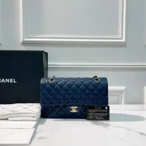 Chanel Classic Double Flap 25 Shoulder Bag Blue