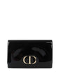 Dior Black Patent Leather 30 Montaigne Chain Clutch Rovelle Bags