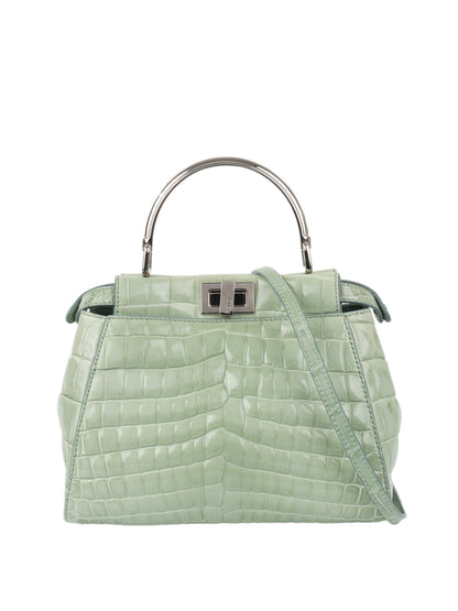 Fendi Peekaboo Crocodile Mini Mint Green Rovelle Bags