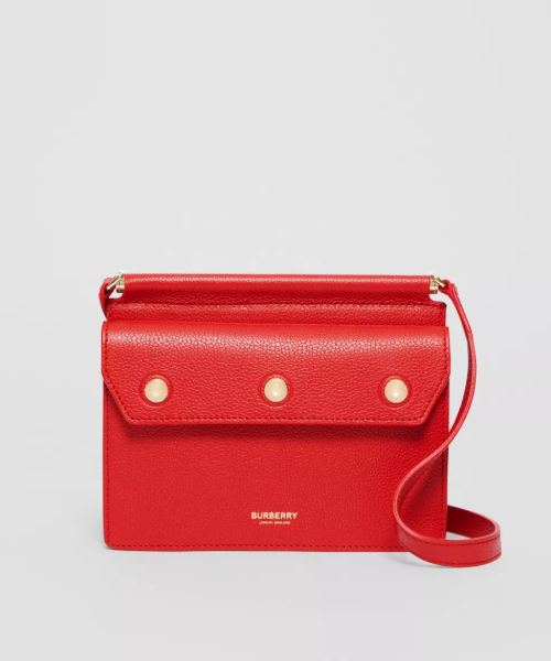 Burberry Small Title Leather Red Handbag