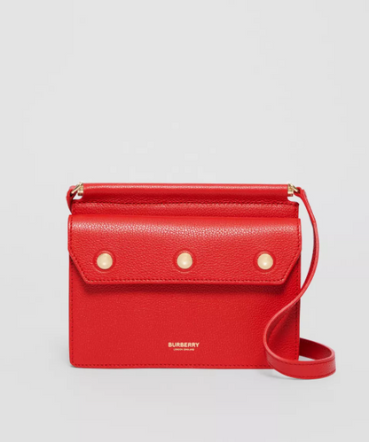 Burberry Small Title Leather Red Handbag