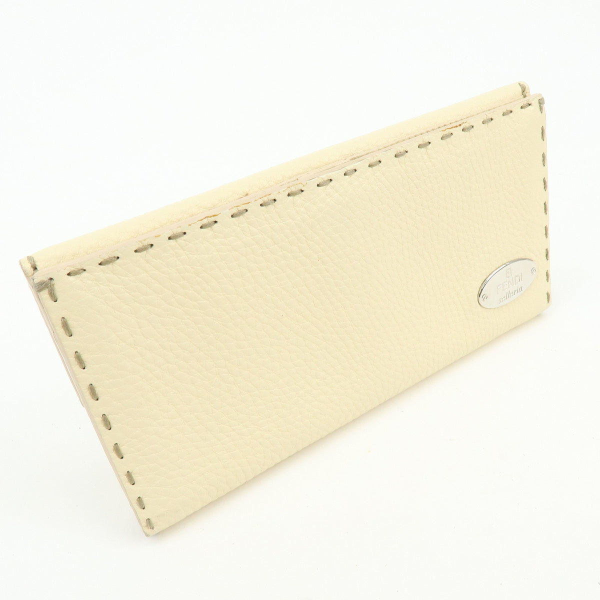 FENDI Selleria Calf Leather Long Wallet Ivory 8M0144 Rovelle Bags