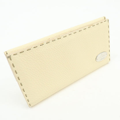 FENDI Selleria Calf Leather Long Wallet Ivory 8M0144 Rovelle Bags