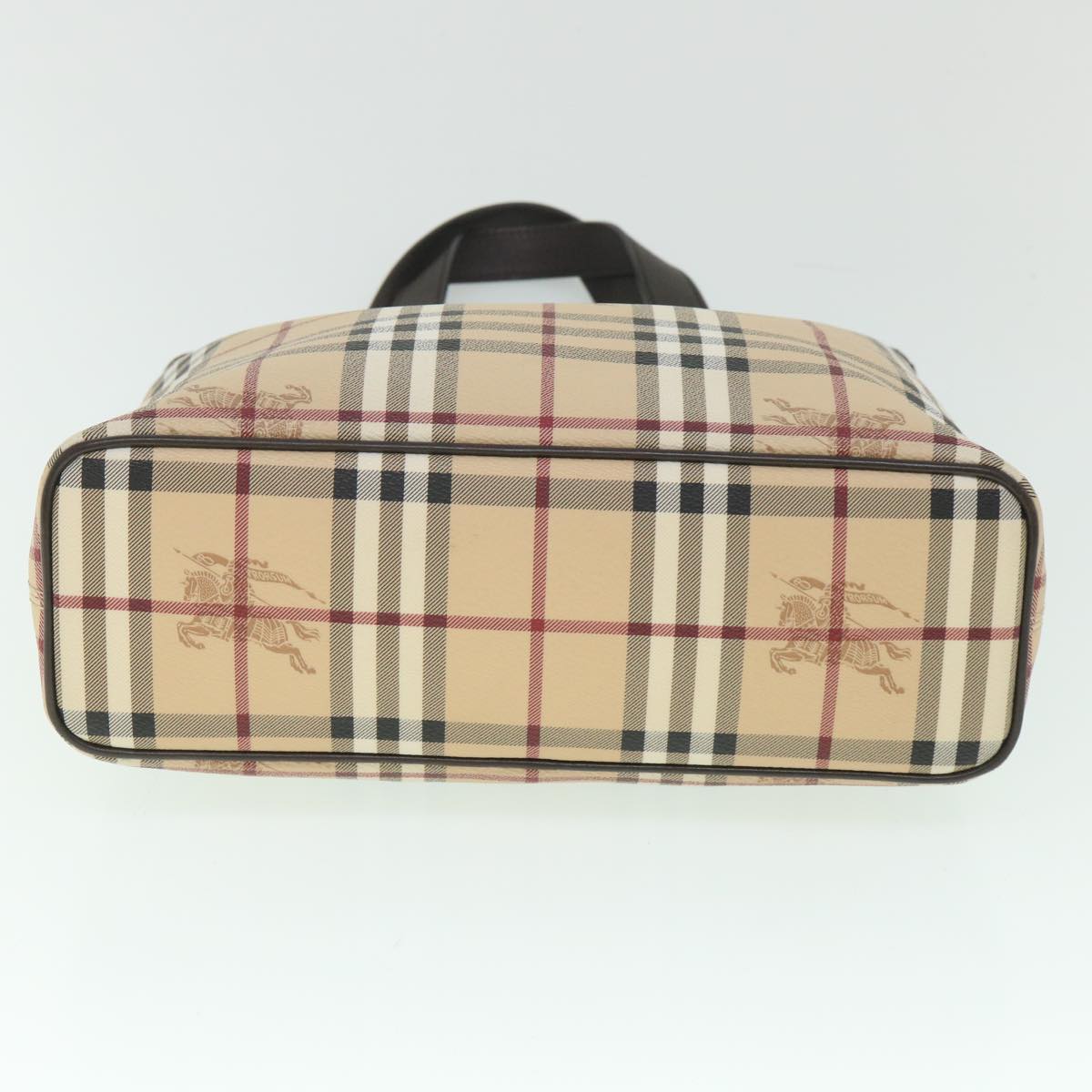 Burberry Haymarket Brand Leather White Handbag