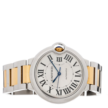 Stainless Steel 18K Yellow Gold 36mm Ballon Bleu De Cartier Automatic Watch