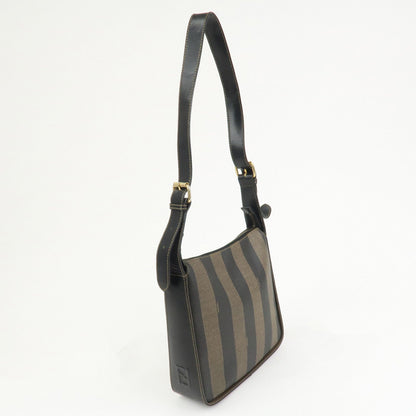 FENDI Pequin PVC Shoulder Bag Crossbody Bag Black 211 256510058 Rovelle Bags