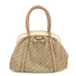 Christian Dior Trotter Canvas Leather Hand Bag Beige Ivory Rovelle Bags