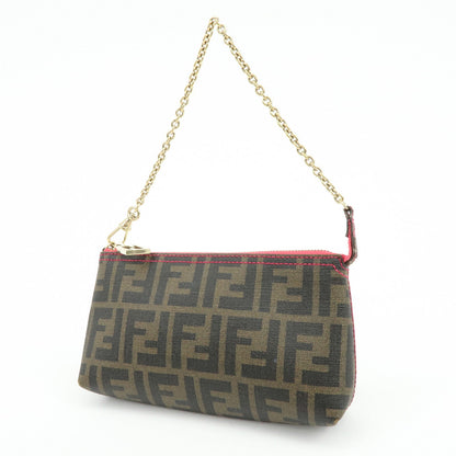 FENDI Zucca Print PVC Chain Accessory Pouch Hand Bag Pink 8BR592 Rovelle Bags