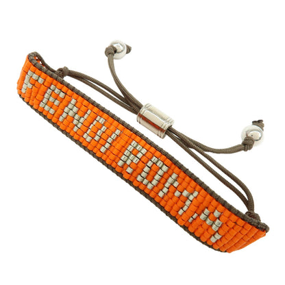 FENDI Beads Nylon Code Bracelet Orange Khaki MV0223 Rovelle Bags