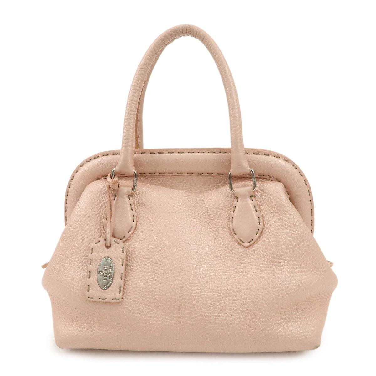 FENDI Selleria Leather Boston Bag Hand Bag Pink 8BN127 Rovelle Bags