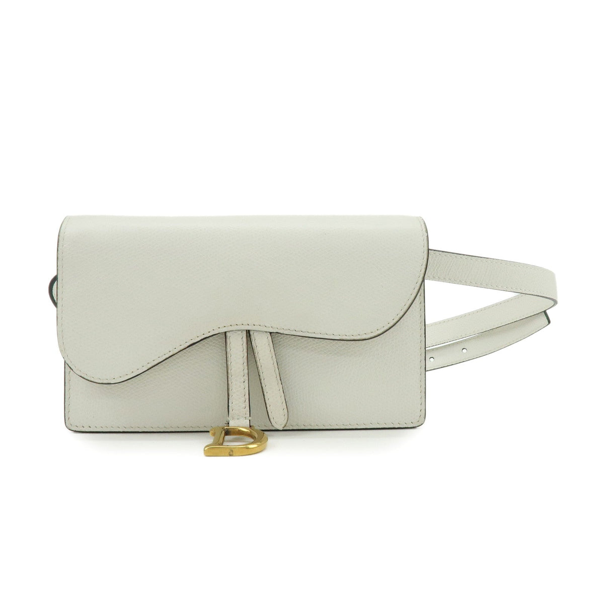 Christian Dior Saddle Calf Leather Waist Pouch Body Bag White Rovelle Bags