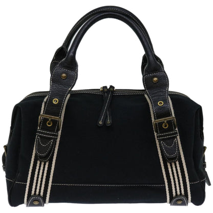 Burberry Label Brand Canvas Black Handbag