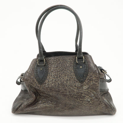 FENDI Etnico Leather Tote Bag Shoulder Bag Hand Bag Brown 8BN162 Rovelle Bags