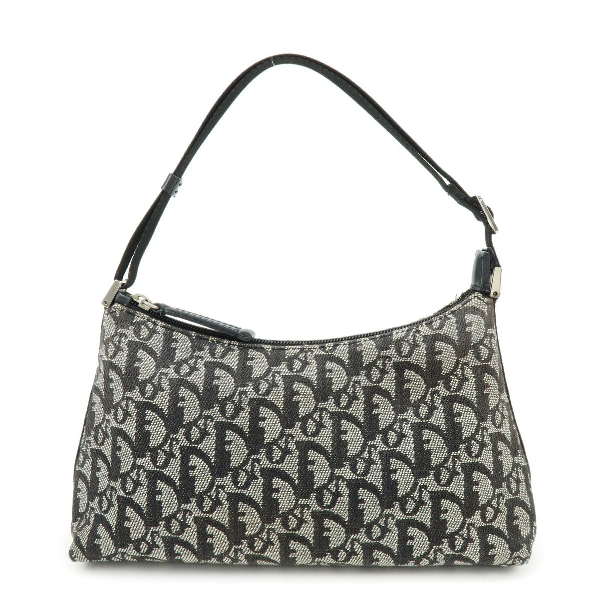 Christian Dior Trotter Jacquard Leather Shoulder Bag Black Rovelle Bags