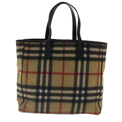 Burberry Nova Check Beige Wool Tote Bag ( )